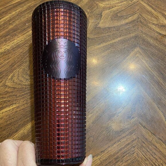 Starbucks Disco Studded Cold Cup Tumbler Dark Red 24oz  Nice Preowned Condition - Picture 6 of 6